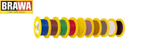 Brawa 3112 Kabel Litze 0,14mm² einadrig, 100m-Ring, rot (1m - 0,20€) 