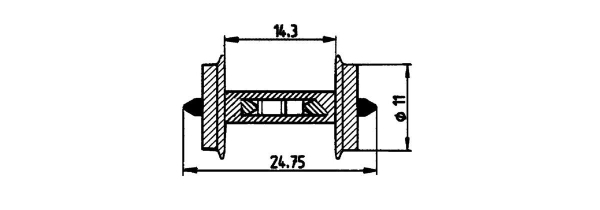 Roco H0 40186-S DC Widerstands-Radsatz 11 mm für Besetztmeldung (10 Stück) 