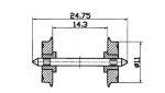 Roco H0 40199 DC NEM-Norm-Radsatz beidseitig isoliert 11 mm (1 Stück) 
