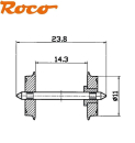 Roco H0 40182 DC Norm-Radsatz isoliert 11 mm, Achslänge 23,8 mm (1 Stück) 